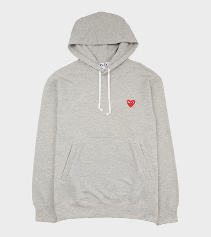 U Red Heart Hoodie Grey