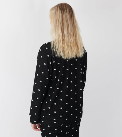 Jaquard Dot Sweat Black/Ecru