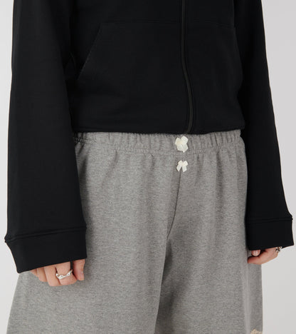 Lace Bermuda Sweat Shorts Dark Grey Melange