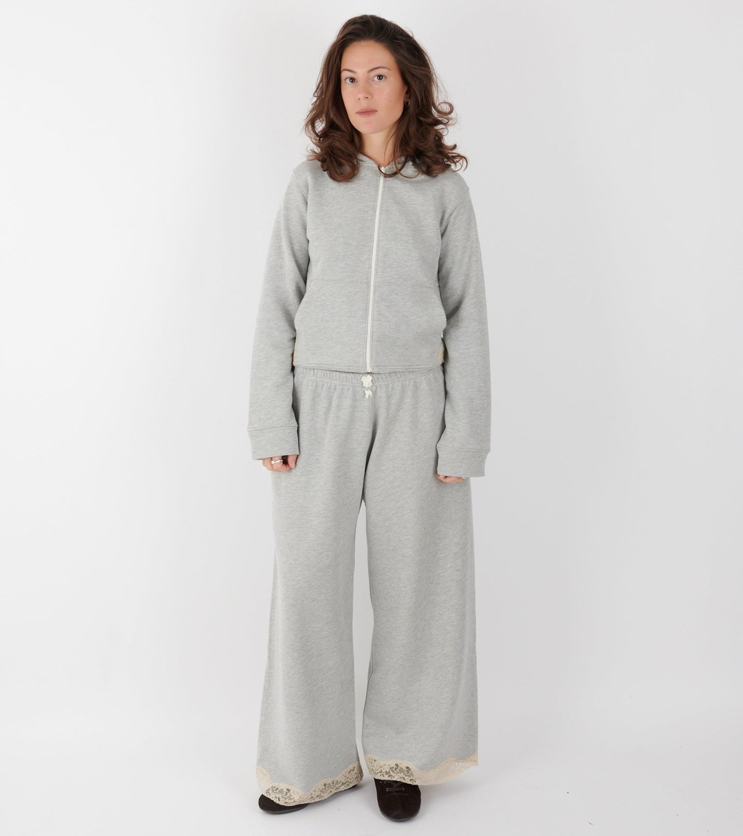Lace Sweatpants Light Grey Melange