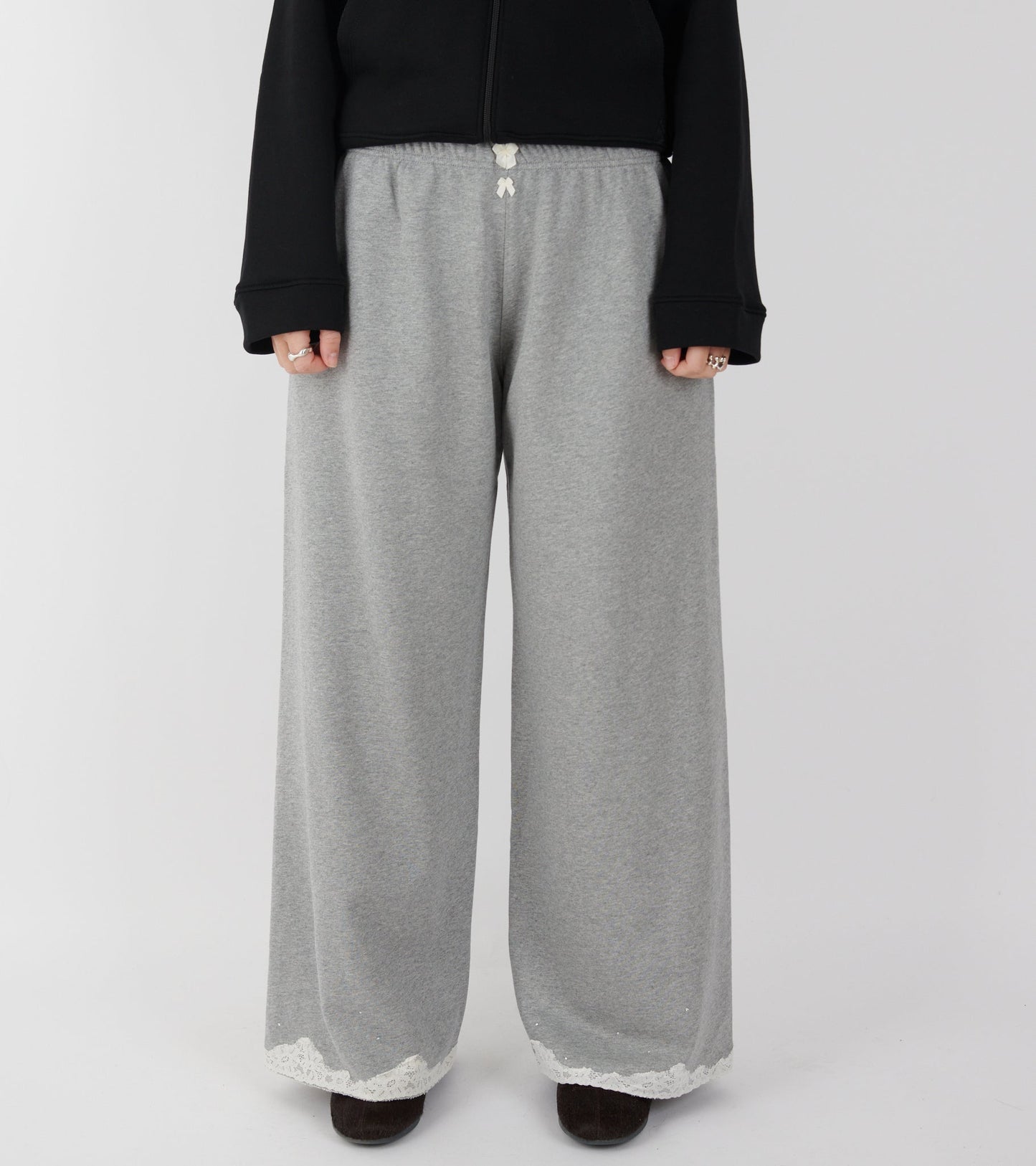 Lace Sweatpants Dark Grey Melange