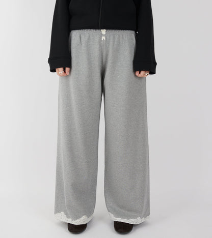 Lace Sweatpants Dark Grey Melange