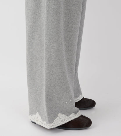 Lace Sweatpants Dark Grey Melange