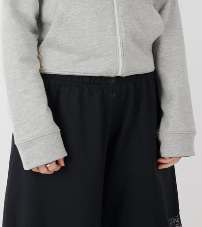 Lace Bermuda Sweat Shorts Black