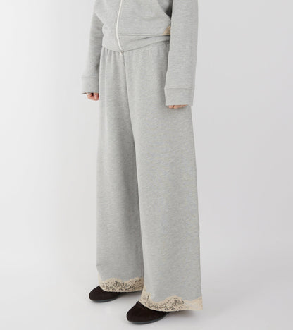 Lace Sweatpants Light Grey Melange