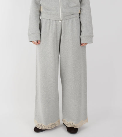 Lace Sweatpants Light Grey Melange