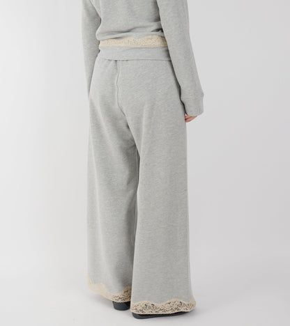 Lace Sweatpants Light Grey Melange