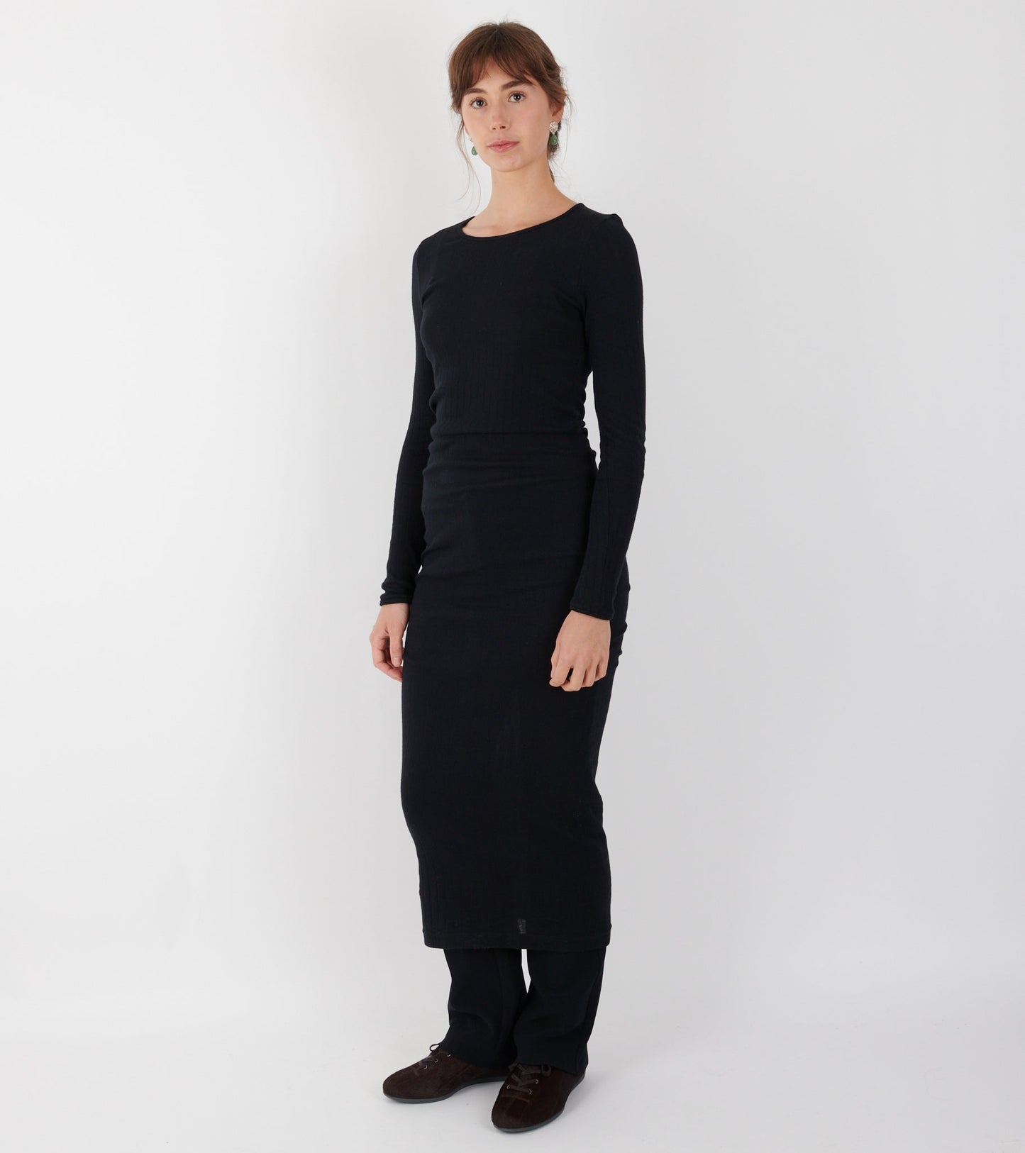 101 Long John Rib Dress Black
