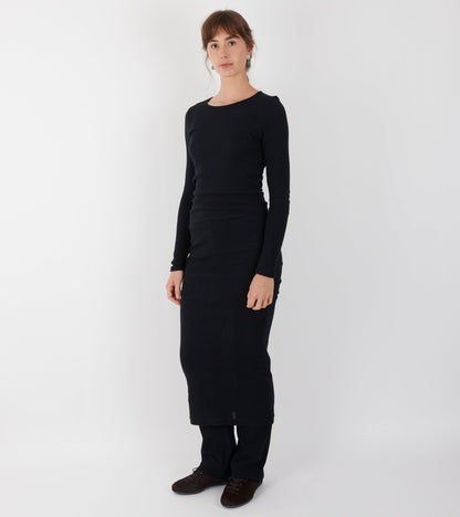 101 Long John Rib Dress Black