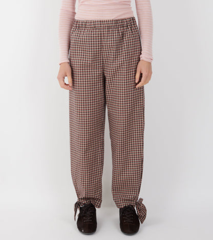 Coco Pants W. Bows Red/Black Check