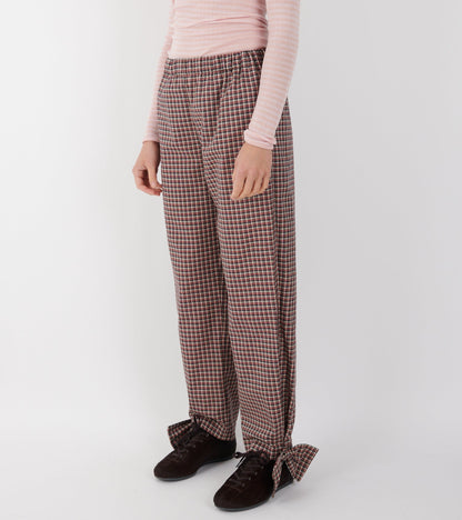 Coco Pants W. Bows Red/Black Check