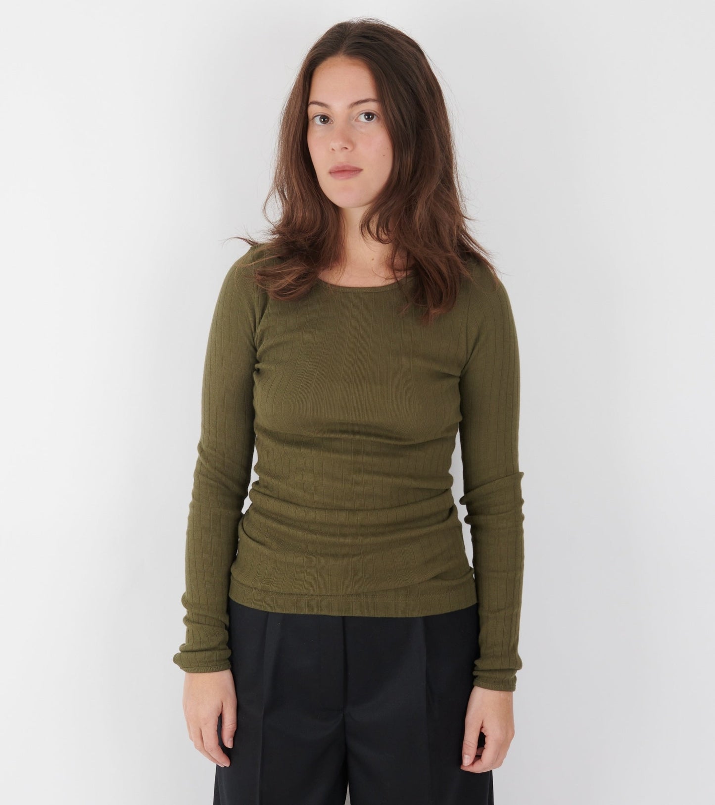 101 Rib Solid Colour Army