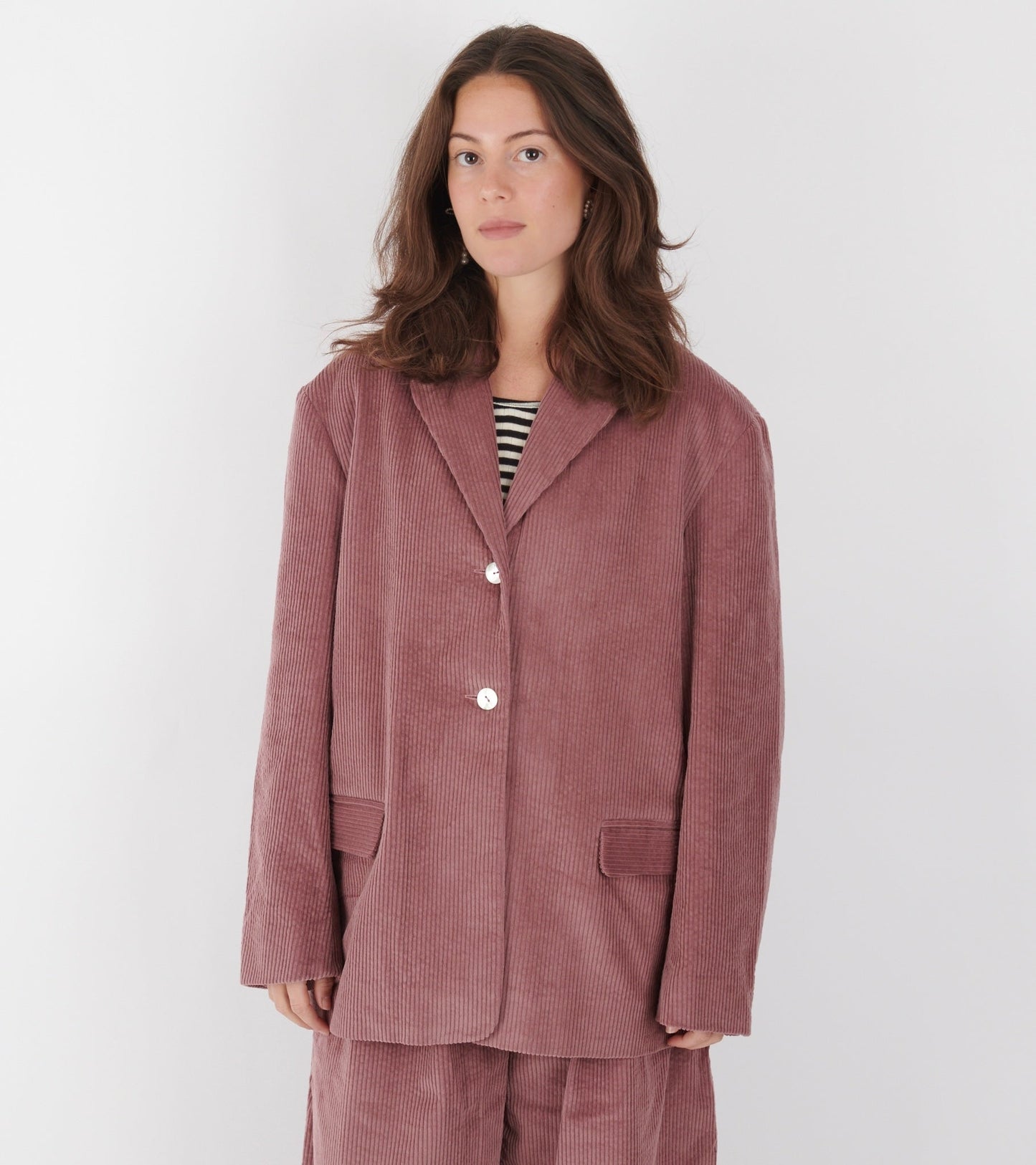 Japanese Cotton Corduroy Andie Blazer Thistle