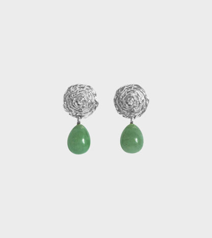 Breton Aventurine Earrings Silver
