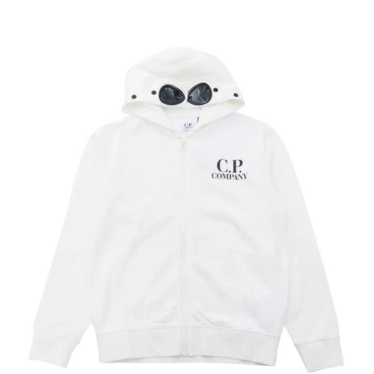 Kids CP Company White Goggle Hoodie