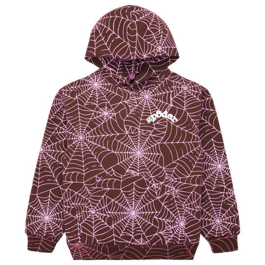 SP5DER AOP WEB HOODIE BROWN