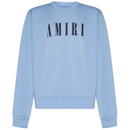 Amiri Pale Blue Logo Crewneck