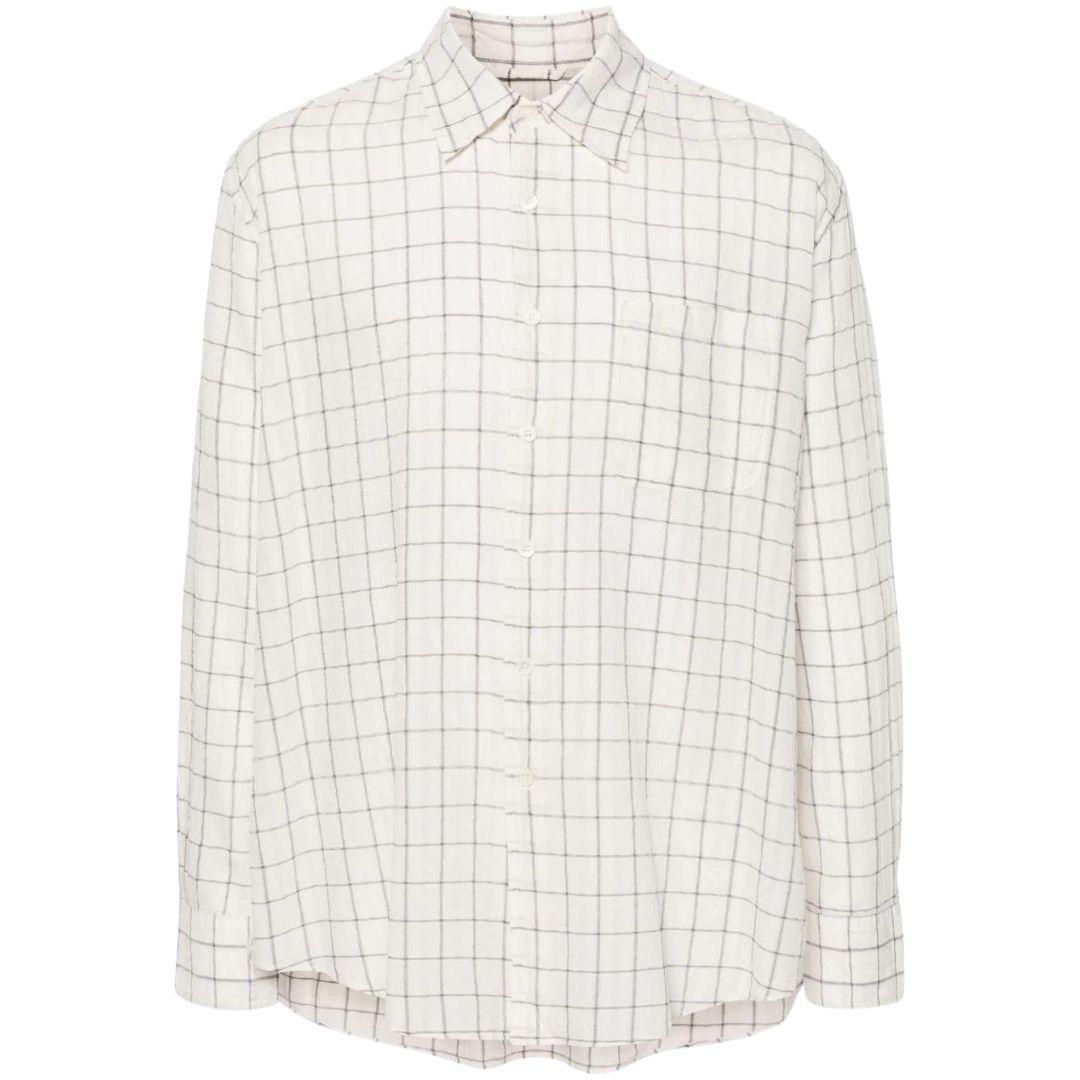 OUR LEGACY ABOVE CHECKED SHIRT WHITE