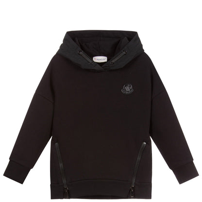 Girls Moncler Black Logo Hoodie