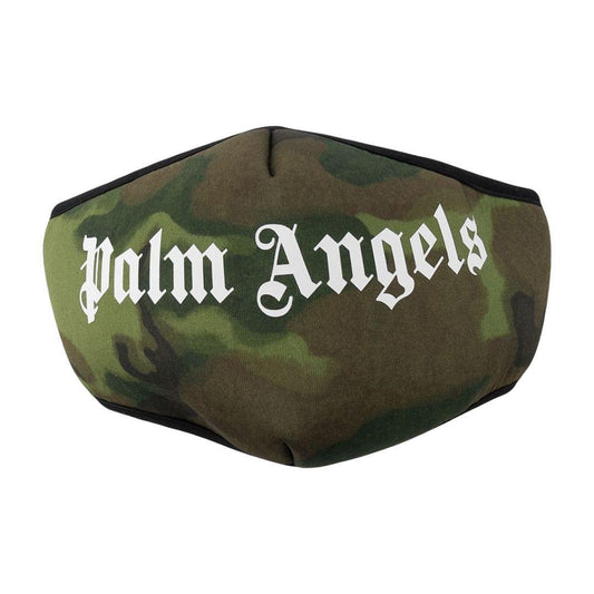 PALM ANGELS LOGO PRINT FACE MASK CAMO