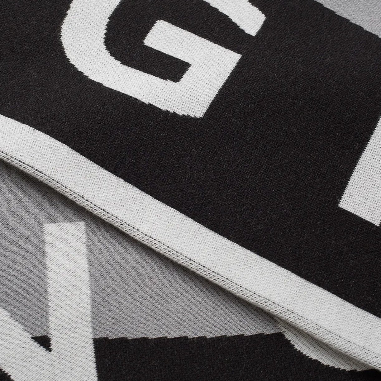 Givenchy Black & Grey Logo Team Scarf