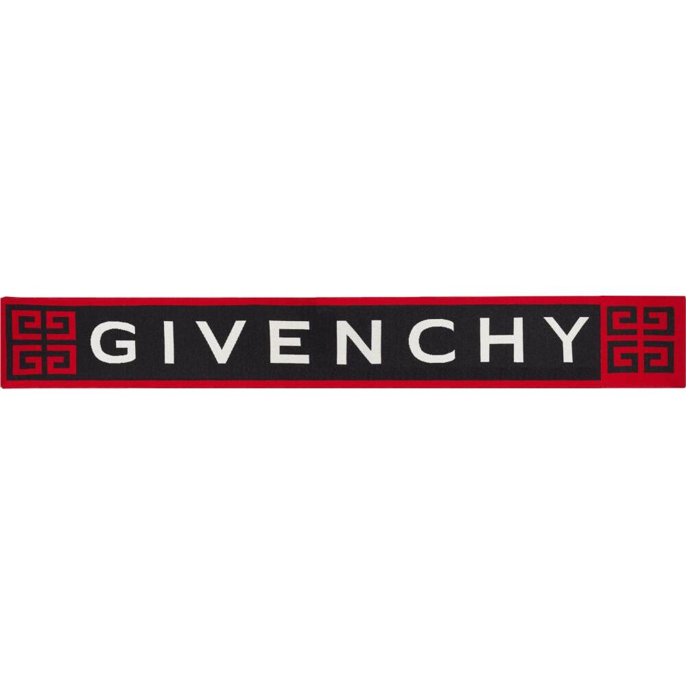 Givenchy Black & Red Logo Team Scarf