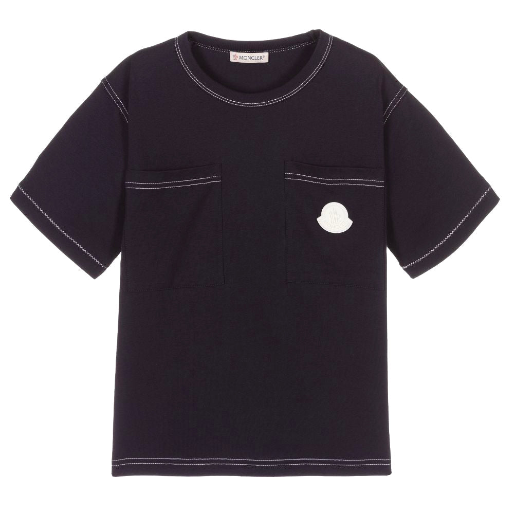 Kids Moncler Navy Logo T-Shirt