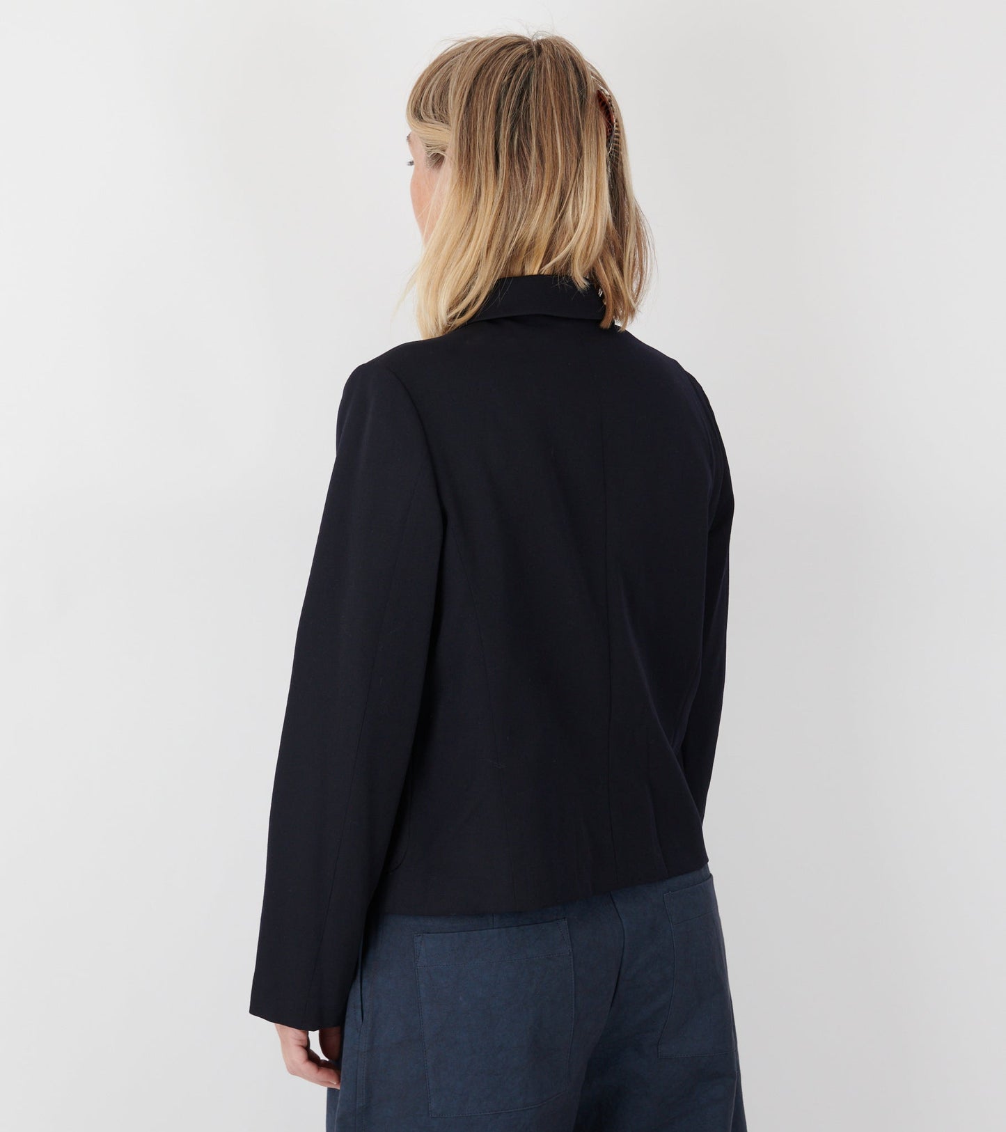 Round Collar Jacket Navy