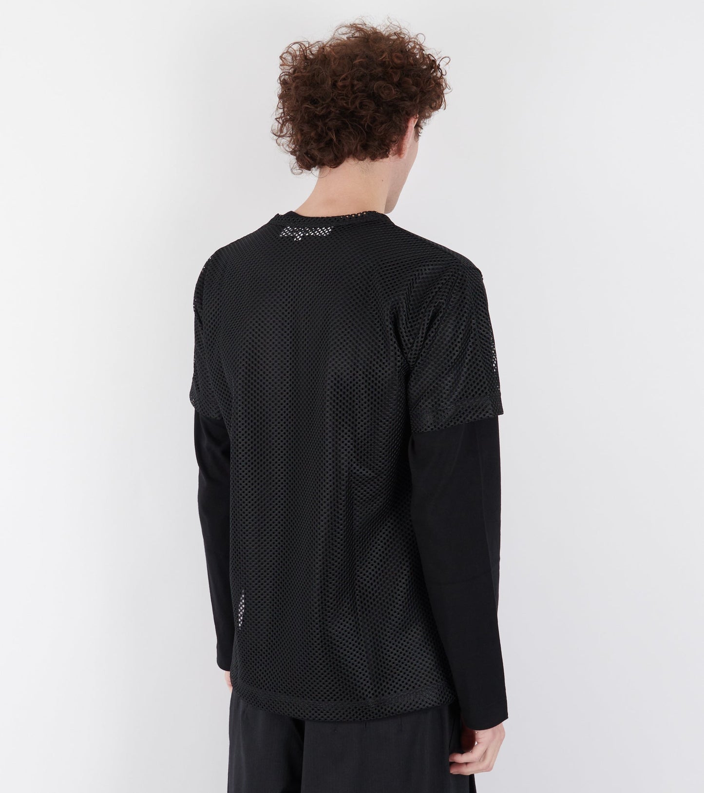 U Red Heart Mesh T-shirt Black
