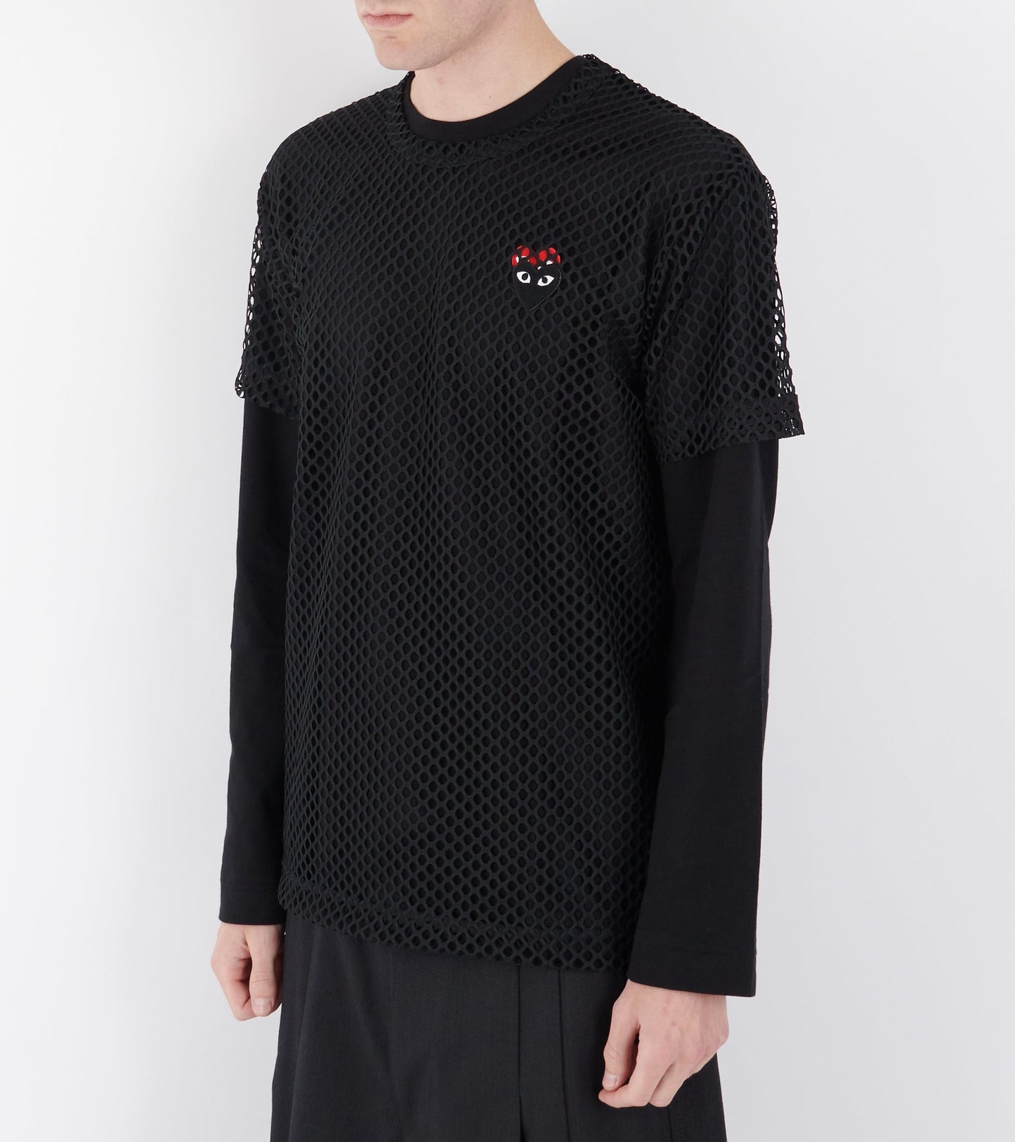 U Black Heart Mesh T-shirt Black