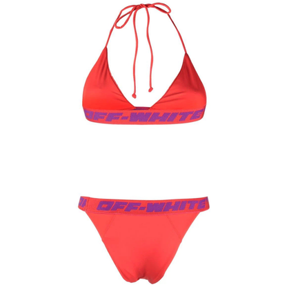 Womens Off-White Logo Band Bikini