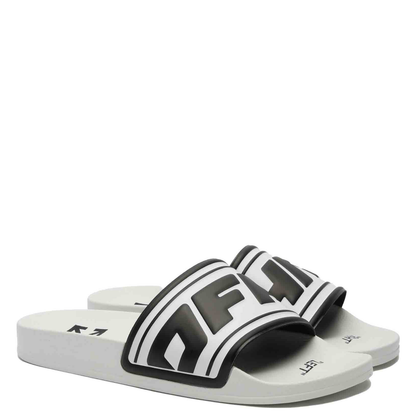 Womens Off White Logo Pool Sliders