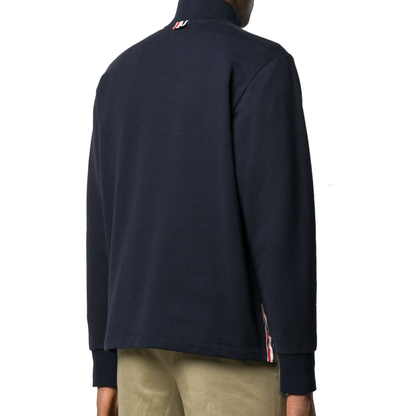 Thom Browne Navy Quarter Zip Sweatshirt