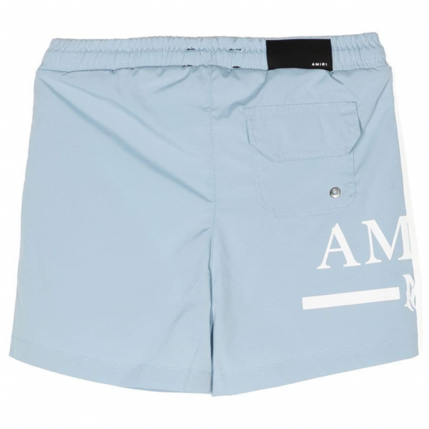 Amiri Baby Blue Logo Swimshorts