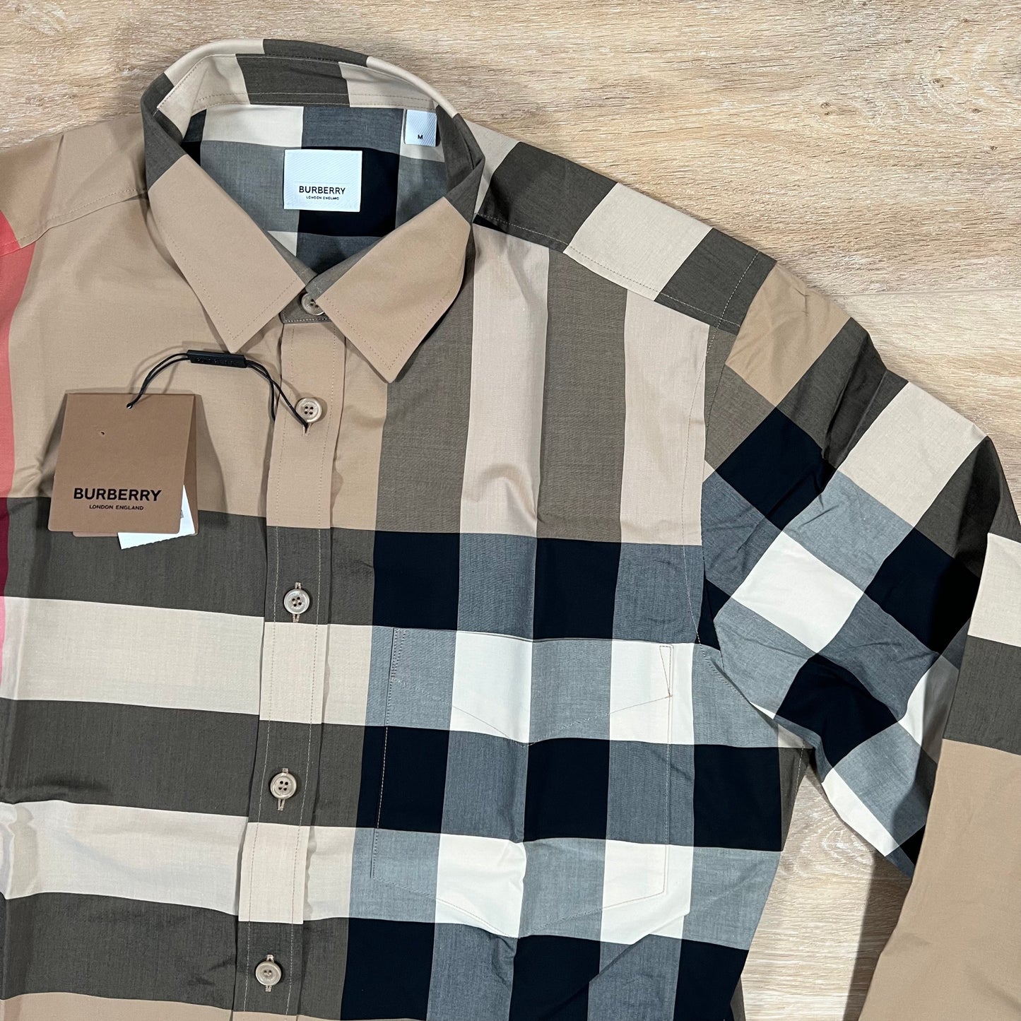 Burberry Slim Fit Check Cotton Shirt in Archive Beige