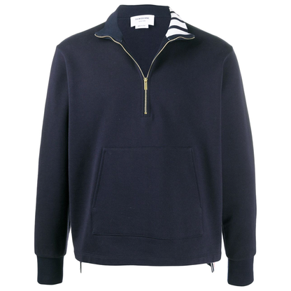 Thom Browne Navy Quarter Zip Sweatshirt
