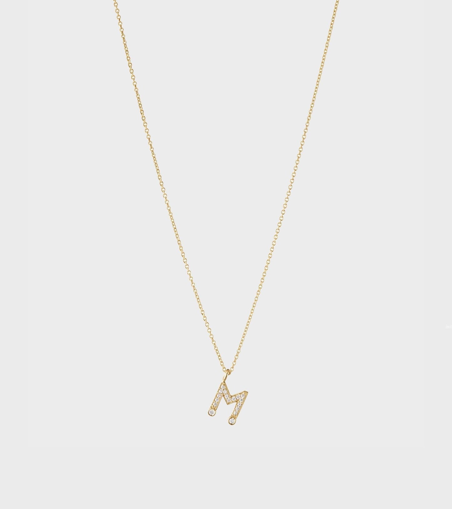 Simple M Necklace Gold