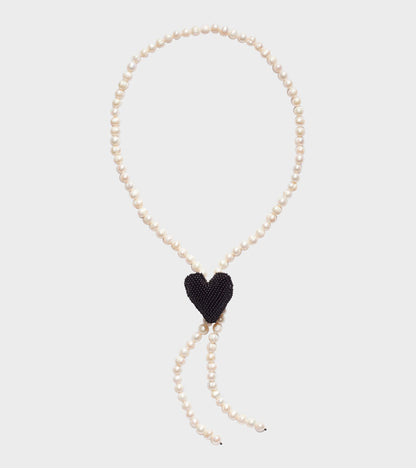 Black Heart Texas Tie Necklace