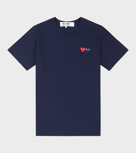 U Double Heart T-shirt Navy