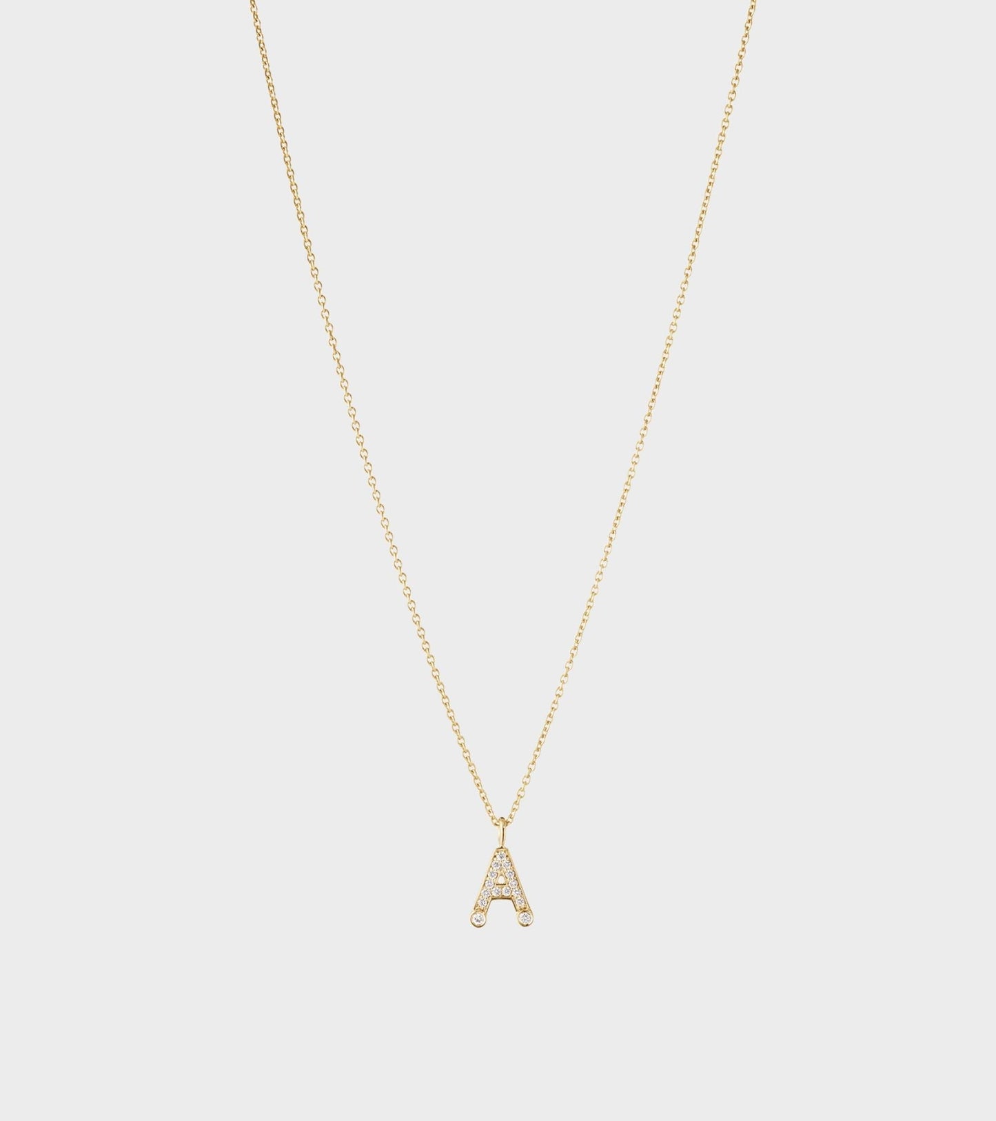 Simple A Necklace Gold