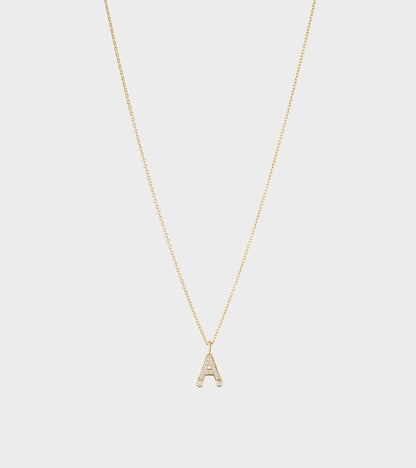 Simple A Necklace Gold
