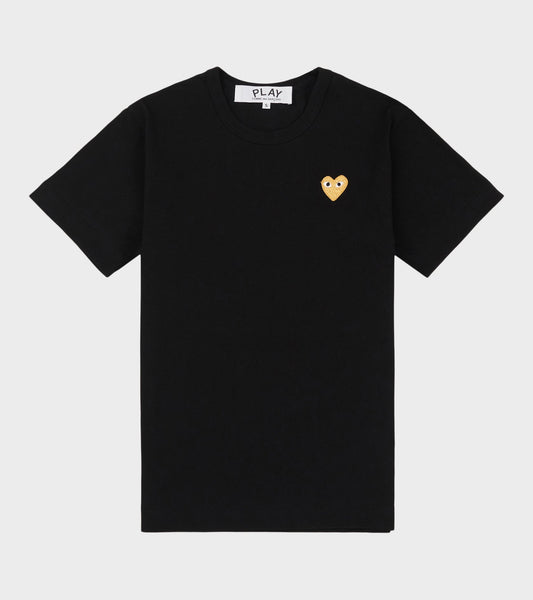 U T-shirt Gold Heart Black