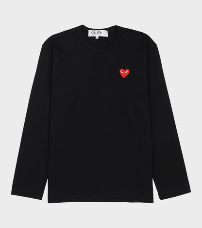 U Red Heart LS T-Shirt Black
