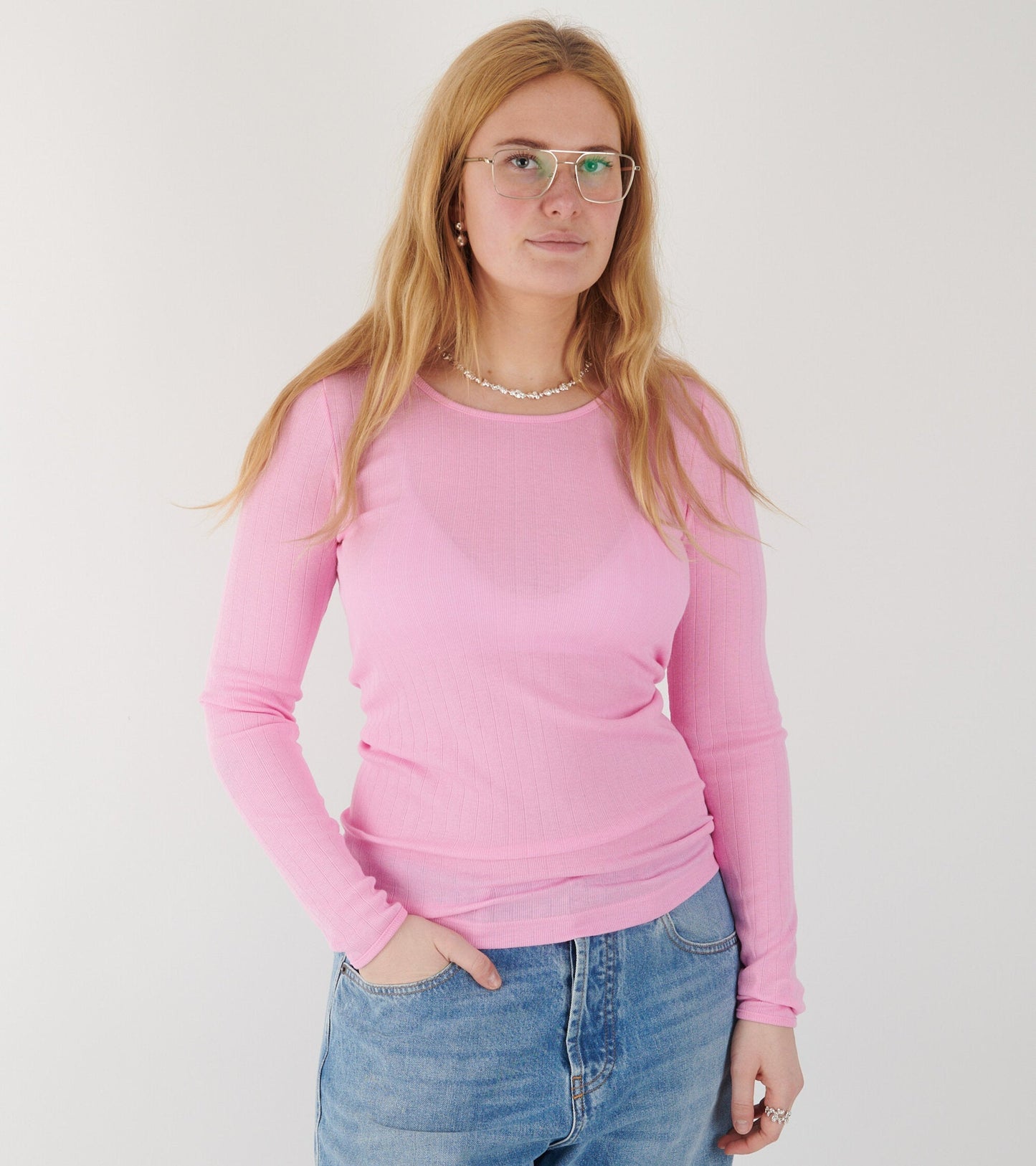 101 Rib Solid Colour Bubblegum Pink