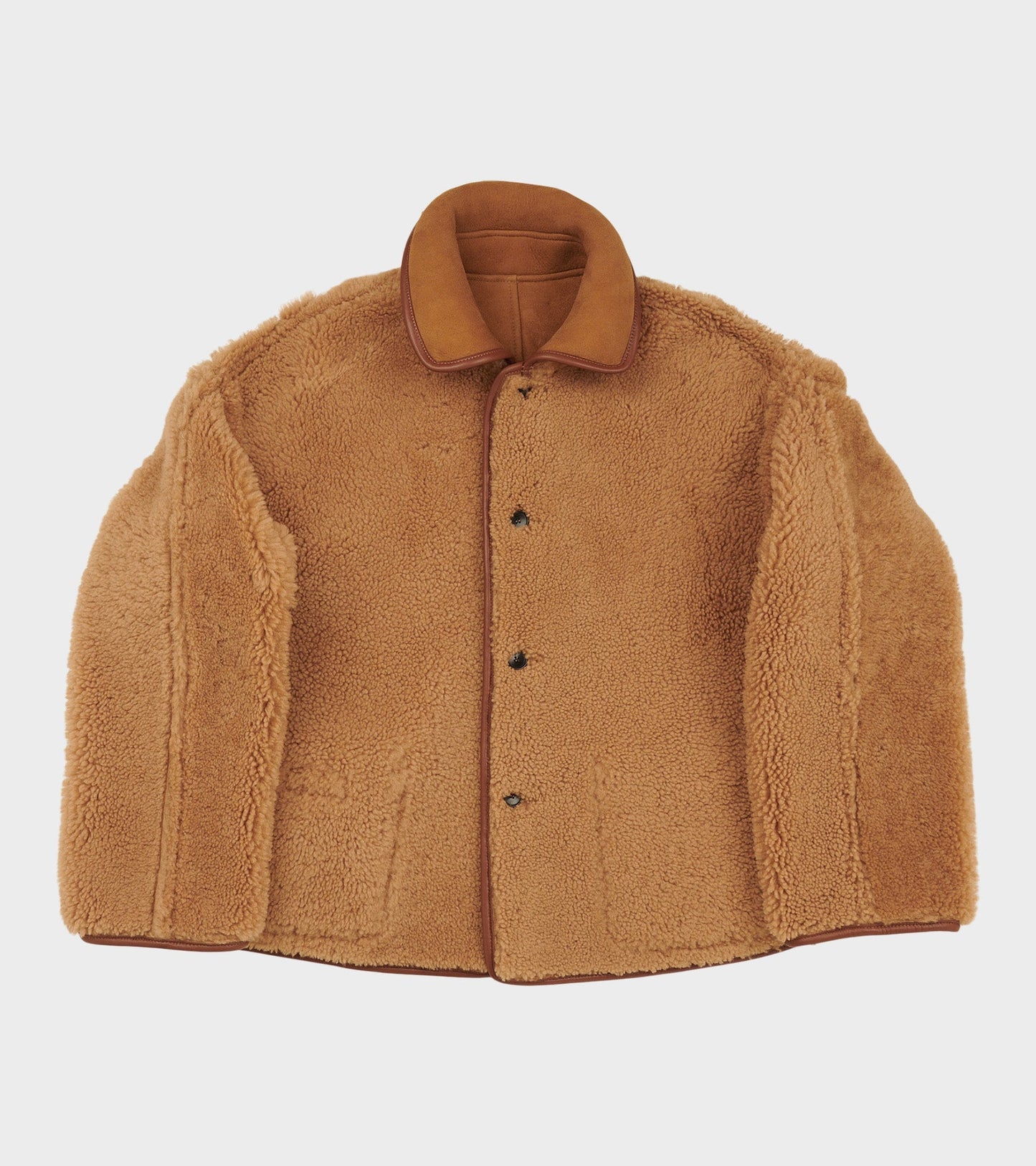 Suede Back Curly Hair Avis Jacket Tan