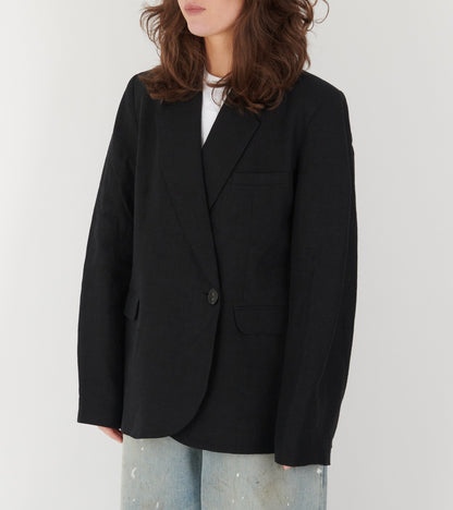 Linen Blazer Black