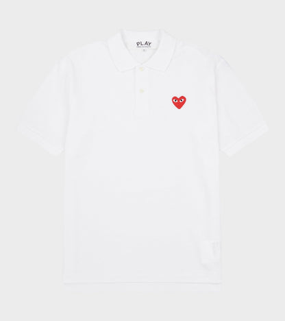 U Red Heart S/S Polo White