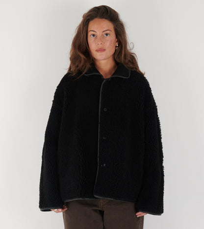 Suede Back Curly Hair Avis Jacket Black