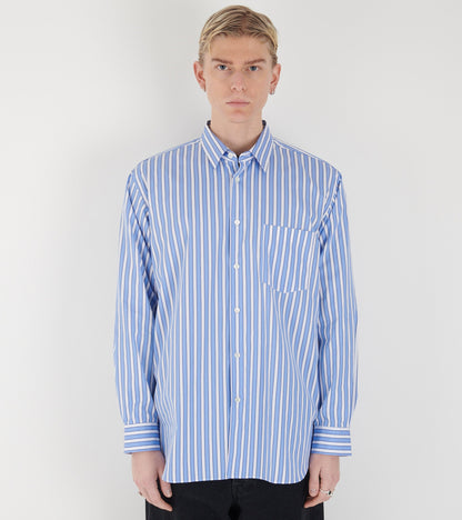 Mens Shirt Woven Blue/White