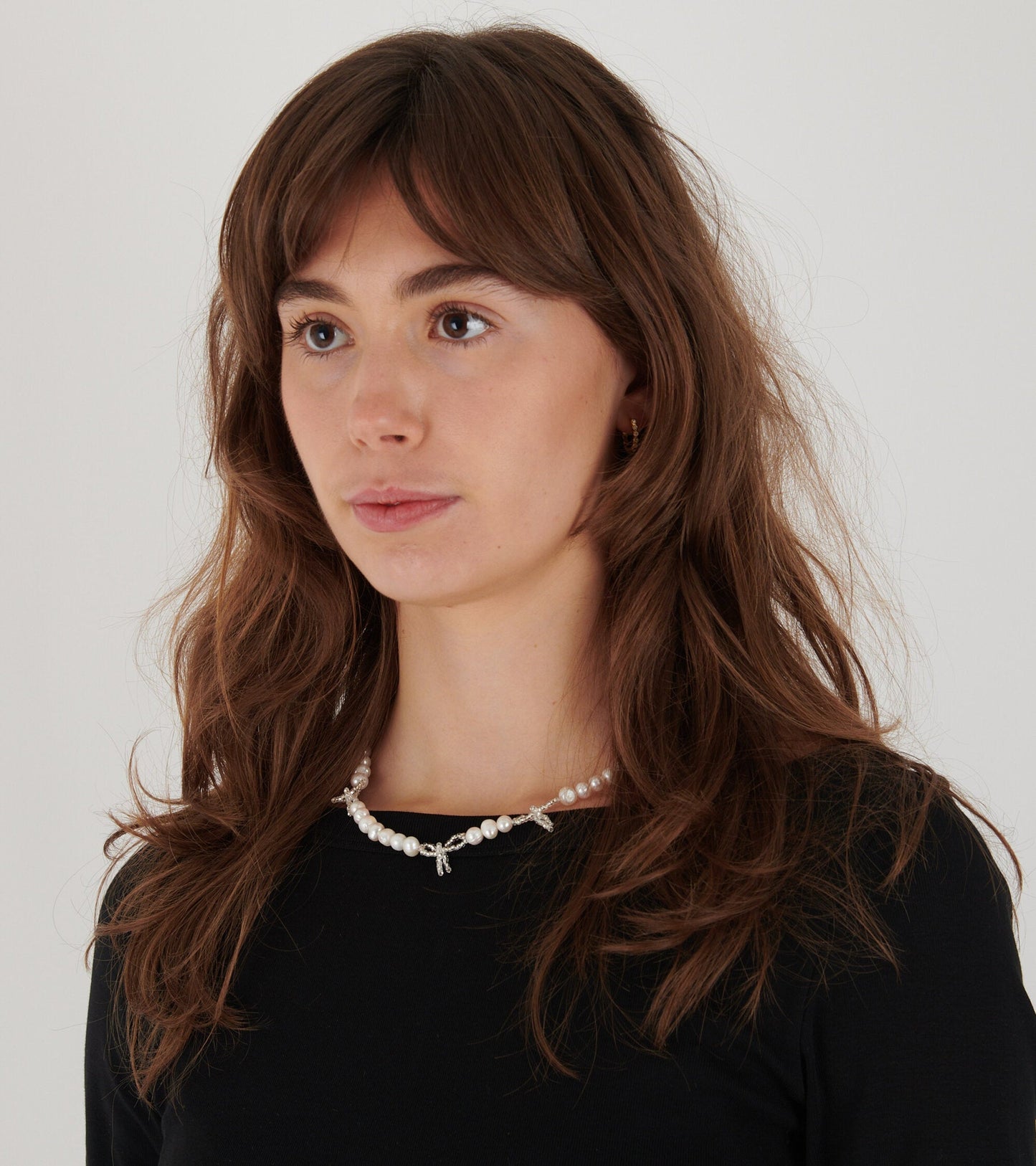 Pearl Multi Bow Necklace White